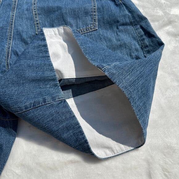 Rachel Comey Irolo Denim Shorts Wide Leg Knee Length Belted Jeans Sz 2 EUC $325 - Picture 15 of 16